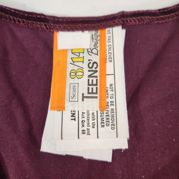 Sears Teens Boutique Burgundy Vest Size 10 Vintage Quilted - Picture 3 of 9